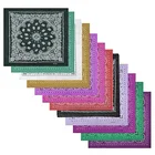 Customized Multifunctional Fashion Colorful Print Square 100% Cotton Bandana Outdoor Sport Motorcycle Square Bandana