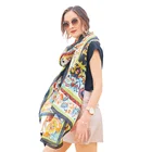 Customised scarf silk satin digital printed scarves ladies silk shawl