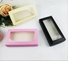 Large Black White Cover Paper Packing Box With Plastic PVC Window Wig Gift Wallet Tie Packaging Paper Carton Box