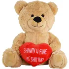 New design custom Valentines Day love stuffed teddy bear with heart toys plush animals toy
