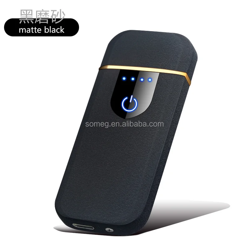 USB Rechargeable Windproof Flameless Electronic Lighter Ultra Thin Cigarette Lighter Touch Induction Double Side Lighter