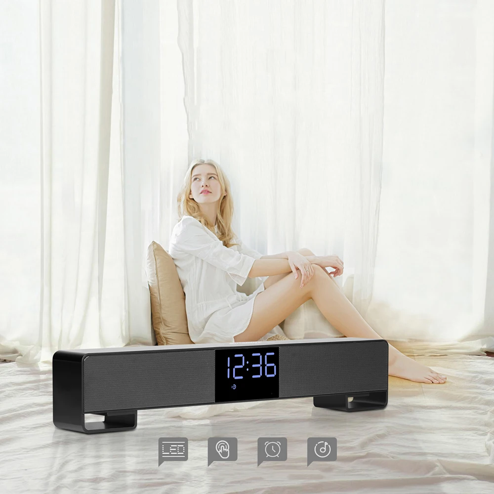 GAS-8010 Wireless Bluetooth Speaker Soundbar TV 10W Portable Mini Sound Box Music Loudspeaker Home theater Alarm AUX Radio FM - ANKUX.COM