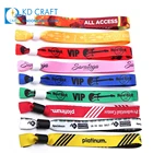Wholesale small quantity custom dye sublimation printed fabric festival cloth wristbands with plastic lock