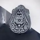 Natural crystal carved black obsidian hollow skulls fengshui healing stone crystal craft for decoration