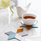 Placemat Creative Geometric Mouse Pad Splicing Felt Tea Cup Mat Placemat Coaster Set