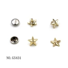 Shinny 11mm metal star shape button rivet for handbags