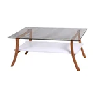Bamboo legs glass rectangle coffee table center coffee table modern