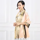 Wholesale China elegant women leopard print shawls silk scarves ladies