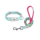 Wholesale Adjustable Sublimation Custom Design Pattern Polyester Nylon Personalized Dog Collar And Leash
