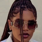 Vintage Oversized One Piece Lens Women Sunglasses Hot Selling Female Ladies Square PC Sun Glasses With Rive