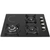 Side control tempered glass gas hob with induction cooker