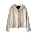 Wholesale Clothes Luxury Winter Women Hooded Velvet Short Mink Fur Coat