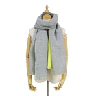 Plain Custom Size Plain Shawls and Scarves Pure Color Double Side Acrylic Big Scarf for Scarf