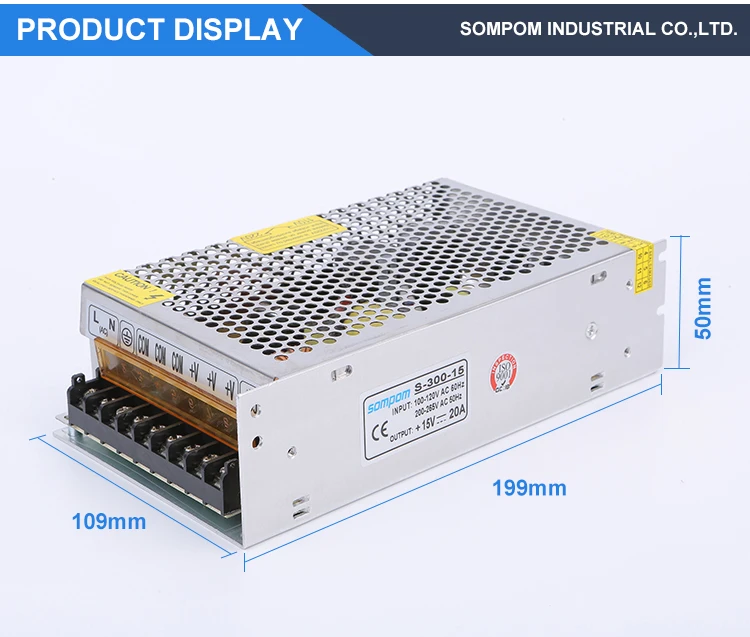 SMPS AC100/220v dc 15V 20A PSU switching power supply