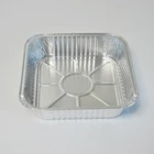 Takeout Disposable Biodegradable Barbecue Food Square Packaging Aluminum Foil Container With Plastic Lid