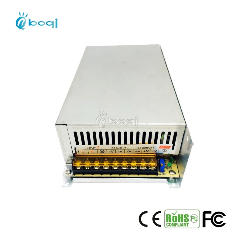 boqi CE FCC Certified 24v ac to dc smps power supply 24v 25a 600w for CCTV LED light