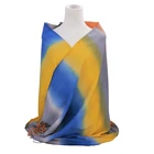 Tie dye print striped winter scarf cashmere feeling brushed soft warm scarf multi color women polyester print scarf