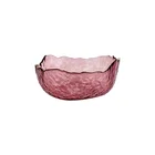 Hot selling irregular shape purple red colored glass salad bowl for decoration