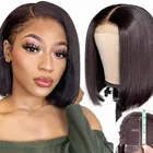 Wig Wig Straight 4x4 Straight Lace Closure Bob Wig With Highlights Original Hd Bob Human Hair Lace Frontal Wig