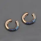 Rose Gold Earrings Micro-Inlaid Zircon Metal Circle Rose Gold Plated Brass Clip-on Earrings Dylam Jewelry