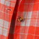 Wholesaler Fashion Style Design 3 Quarter Sleeve Pocket Red Plaid Outfit Button Shirt