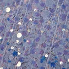 Nigerian shiny styles multi color sequins embroidery tulle lace fabric