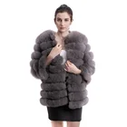 QIUCHEN- QC8063 women fox fur coat winter thick fur jacket natural fox coat hot sale fashion luxury long coat
