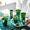 Creative Emerald Japanese Style Hammer Champagne Glasses Green Wine Glasses