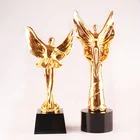 2019 pu jiang innovative crystal gift dance competition award souvenir resin gilt angel fairy dance crystal trophy