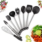 Eco Friendly 10pcs Colorful Complete 100% High Quality Non Stick Best Selling Silicone Kitchen Cooking Utensils Set Accessories