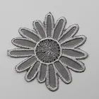 Custom flower metallic thread embroidery patch sew on garment
