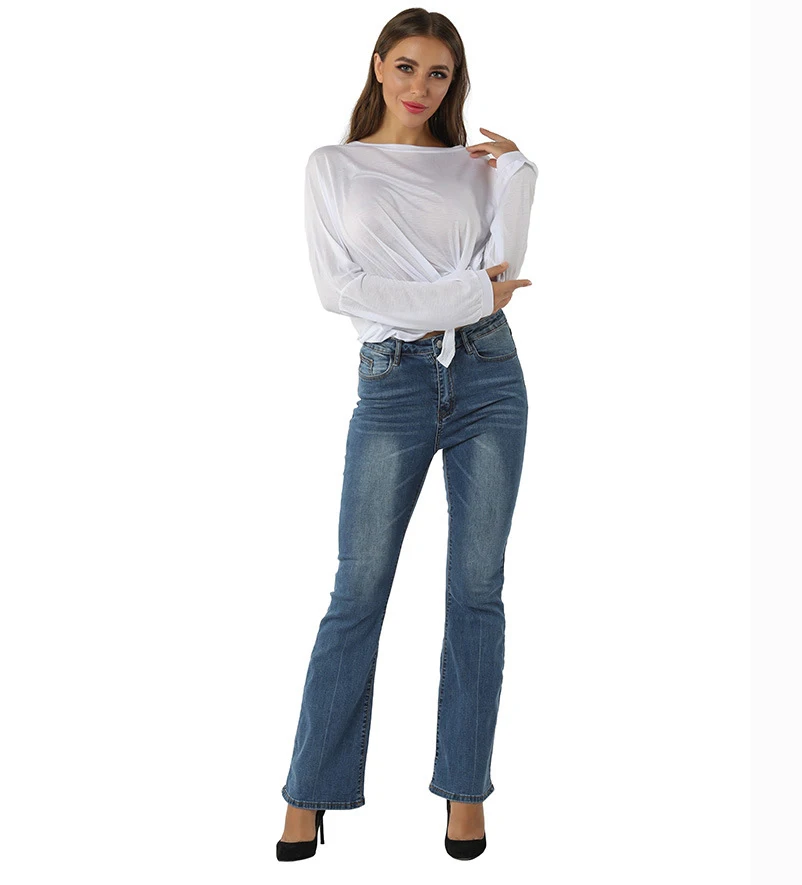 Custom Girl's Midi Denim Skirts High Waist Irregular Split Long Jeans Skirt for Women