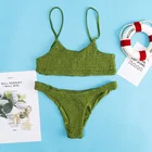 Promotional Girl Bandeau Swimwear Quick Dry Custom Women Swimwear Two Piece High Cut Ruffle Swimwear