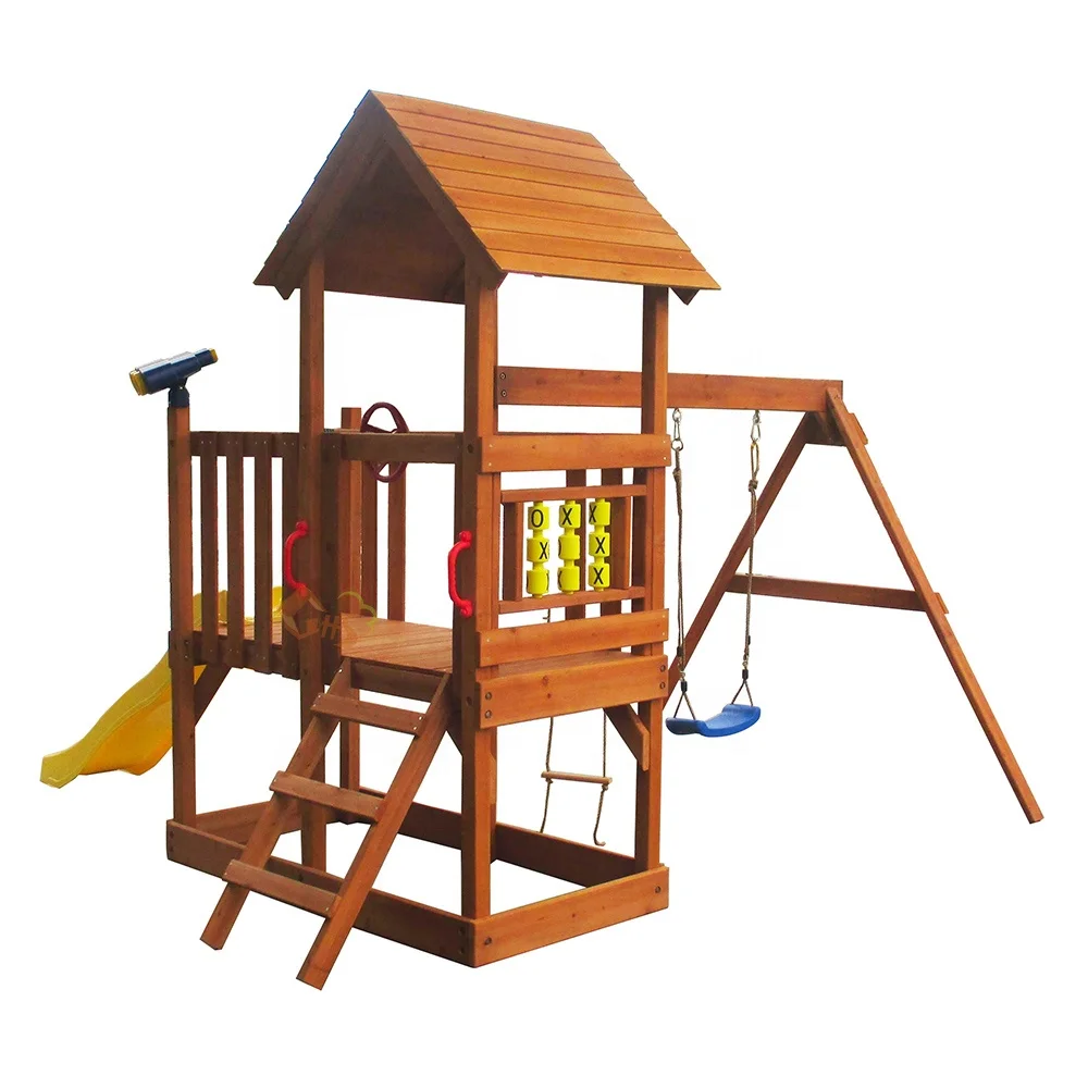 garden swing slide wooden