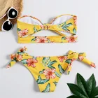 High quality sexy fashion print custom logo two piece swimwear beach bikini
