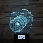 KS 3D-198 Usb Light Merry Christmas Canmera Shaped Led Night Light Usb Charger led table lamp Time Clock Base 3D lamp