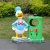 New product 2019 custom fiberglass trash can donald duck resin statue figurines