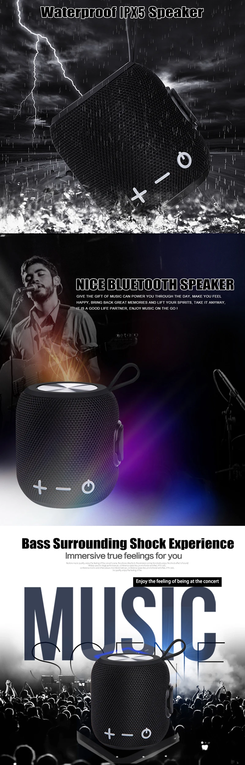 2018 New Fashion Speakers Speaker Bluetooth waterproof Ip67 - ANKUX.COM