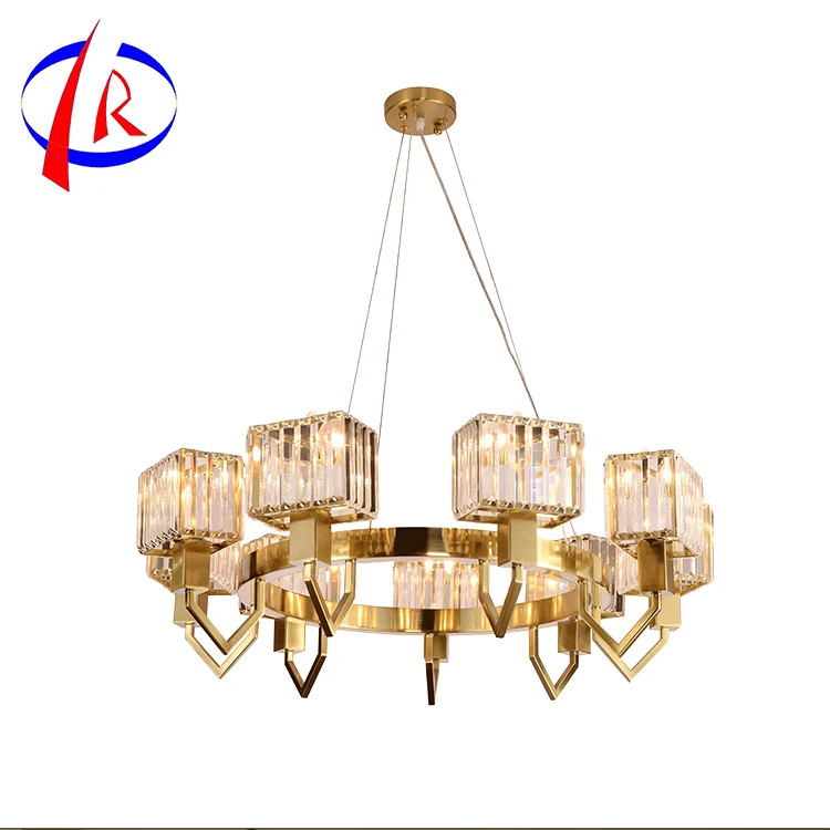 Nordic Iron Art Table Bar Lounge Dining Room Popular Style Golden Modern Indoor Decoration High End Crystal Chandelier