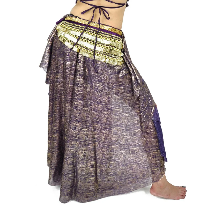 Bestdance Women Belly Dancing Two Side Split Tribal Maxi Skirts Costume