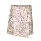 A-line leopard print shiny silver faux suede ladies skirt