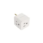 Travel 3 Outlet Wall Adapter Tap Prong Portable Mini Plug Grounded Indoor AC