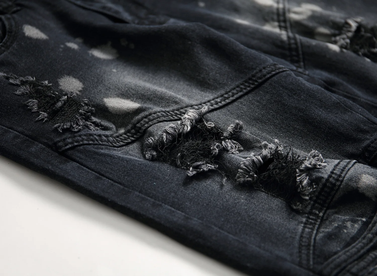 High Quality Denim Patch Skinny Biker Jean Men Denim Jeans Straight Spandex / Cotton Customized Designs Offers Custom Label