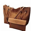 New Vogue Simple Large Capacity Two Set Soft Lichee PU String Tote Women Leather Handbags
