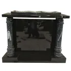 Wholesale Chnia Black Granite Gravestone Headstone Memorial Stone with Book Carving