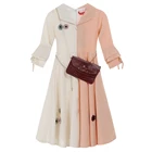 Wholesale High Quality Long Sleeve Children's Casual Dresses Flare Sleeve Children Cotton Dresses With Bag