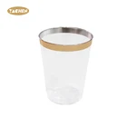 YACHEN 175 pcs Glitter Gold Party Event Disposable Wedding Dinnerware Sets Plastic Plates