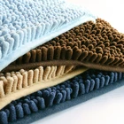 Solid Chenille Water absorption Shaggy Rug Latex back Non-slip Toilet Floor bath Mats