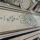 Lobby Flooring Design Water Jet Amazonita Granite Green Inlay Marble Medallion