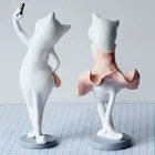 Cute couple crafts resin sculpture cat for home decoration